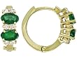 14K Yellow Gold Emerald and Diamond Earrings