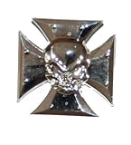 Produkt-Bild: Original Handycop&reg; Ansteckpin P90224 PIN aus Metall f&uuml;r Sammler Motiv - Motorrad Motorradclub Eisernes Kreuz mit Totenkopf