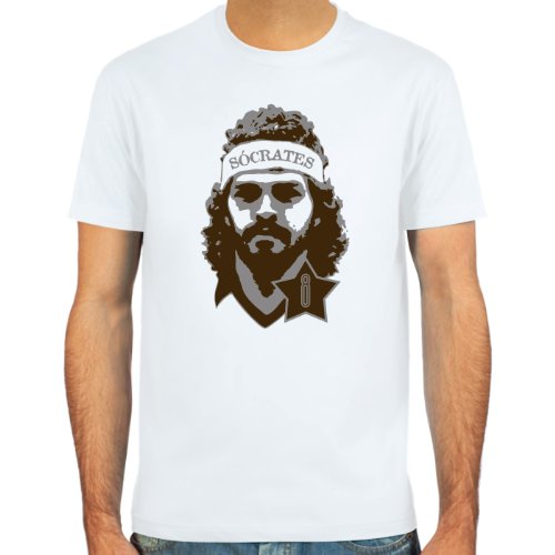 T-Shirt Sócrates ::: Farbauswahl: skyblue, sand oder weiß ::: Größen: S-XL ::: Fußball-Kult