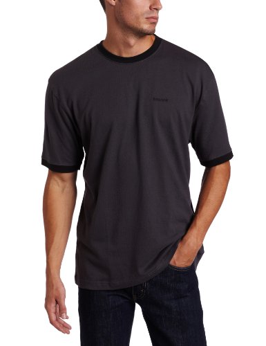Reebok Mens Cotton Ringer Tee,Soft Black,Large