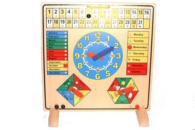 Childrens Toyshop  Toys : Wooden Calendar & Clock- Bigjigs Toys