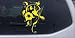 8in X 5.4in Yellow -- Swirl Vine Flower Hummingbird Animals Car Window Wall Laptop Decal Sticker