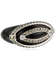 Judith Jack "Sparkles" Sterling Silver, Marcasite and Onyx Ring, Size 7
