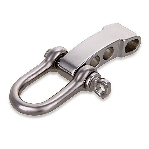 6 Pcs Silver Zinc Alloy U Shaped D Shaped Adjustable Shackle with 4 Holes for Paracord Bracelets