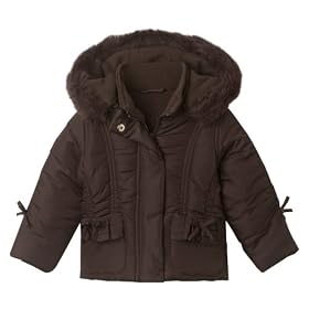 Infant Girls' Coat with Bows - Brown
