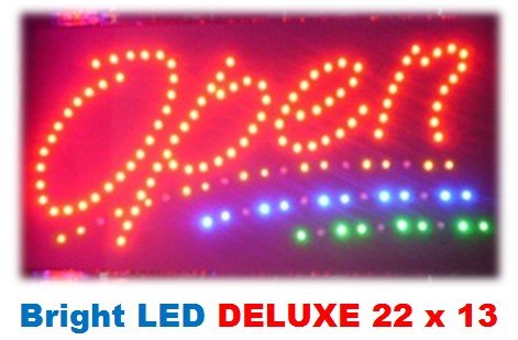 Attractive OPEN BIG Animated Bright Led Neon Business Motion Light Sign. On/off with Chain 22*13*1 Large Blt202
