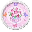 Olive Kids - Blossoms And Butterflies Personalized Clock (White)