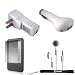 USB Car Charger, USB Wall / Travel Charger, Earphones, and Screen Protector / Guard For Kindle Wireless Reading Device, Wi-Fi, 6" Display Latest Generation + Including Carrying Strap