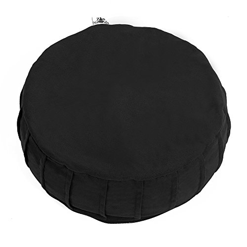 Zen Naturals XL 18 inch Zafu Yoga Meditation Floor Pillow Cushion for Beginners, Kids, and All Ages with Removable Cover. Great Yoga Accessory. Used as a Balance Cushion, Bench, and Comes in Black and Other Colors.