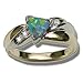 .045 ct 5mm Trillion Boulder Opal Tt Ring