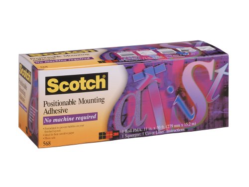 3M(TM) 568 Positionable Mounting Adhesive, 11 Inches x 50 Feet