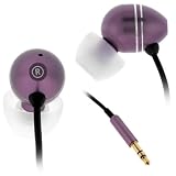 GTMax High Qulity In-Ear 3.5mm Gold-Plated Stereo Earbuds - Metallic Purple for Amazon Kindle 2, kindle DX E-Book Reader
