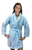Sweets Appliqued Plush Microterry Girl's Bathrobe, 100% Polyester, Mint
