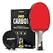 PRO SPIN Elite Series Pro Carbon Ping Pong Paddle | Performance-Level Table Tennis Racket with Carbon Fiber Technology, Bonus Premium Rubber Protector | Professional Table Tennis Paddle
