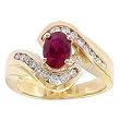 14K Yellow Gold Ruby and Diamond Ring
