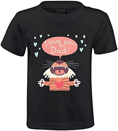Cutestory Card Happy Father's Day With Funny Tiger Cub Youth Design Cartoon T Shirts Black