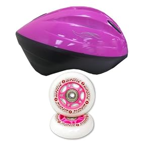 Razor RipStik Casterboard Pink Replacement Wheels and Helmet Bundle Youth (Recommended Ages 8-14) by