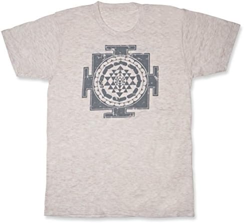 Ekaminhale Men's Sri Yantra Tri Blend Track T-Shirt Extra Small Oatmeal