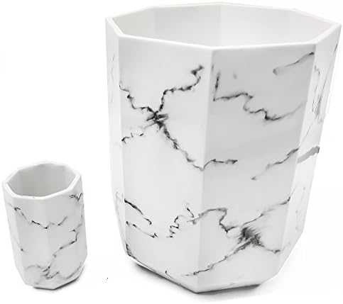 Outstanding Household 4.4LB Waste Bin for Bathroom and Living Room,Marble Model