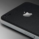 SGP アイフォン 4 スキンガード 【 LEATHER BLACK 】 液晶保護シートセット for iPhone 4