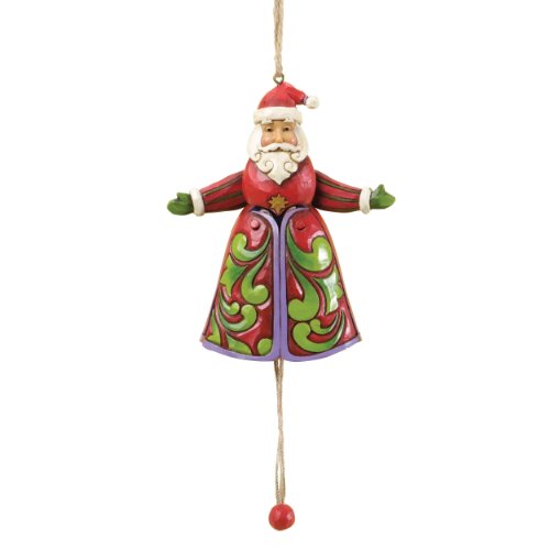 Jim Shore for Enesco Heartwood Creek Pull String Santa Ornament, 4.7-Inch Jim Shore for Enesco Heartwood Creek Pull String Santa Ornament, 4.7-Inch
