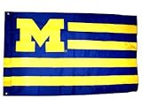 University of Michigan Wolverines Flag Striped M Field 3'x5'