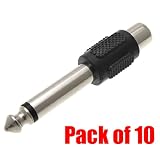iMBAPrice® RCA Female to Quarter Inch (1/4) Adapter [10 Pack]