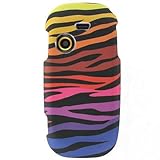 Hard Snap-on Sleeve Plastic RUBBERIZED With MULTICOLORED ZEBRA Design Shiel ....