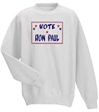 41lkmt9ijeL. SL160  VOTE RON PAUL Adult Sweatshirt  WHITE X LARGE