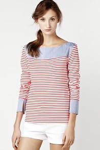 Long Sleeve Mariner Stripe Oxford Top