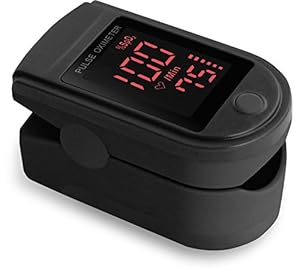 Acc U Rate Pro Series CMS 500DL Fingertip Pulse Oximeter Blood Oxygen Saturation Monitor with silicon cover, batteries and lanyard