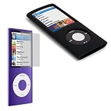 Shop4accessories Screen Protector & Black Silicone Skin Tough Rubber Case for the Apple iPod Nano 4G Chromatic (4th Generation)