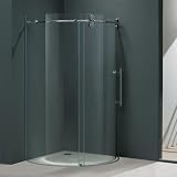 Vigo Industries VG6031CHCL36R Frameless Round Clear Shower Enclosure, Chrome