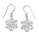 Solid Sterling Silver Snowflake Earrings. Snowflake is 9/16" across