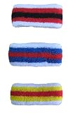 GOGO Thick Three Color Kids Youth Striped Wristbands (Narrow) (Price/Pair), Wristbands, Sweatbands