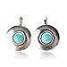 TS Turquoise Inlaid Round Earrings