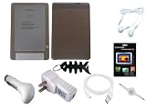 Premium Accessories Bundle for Amazon Kindle DX Wireless Reading Device (9.7" Display) includes: (Smoke Silicone Skin case Cover + USB Car Charger + USB Travel Charger + White USB Straight Data Cable + white 3.5mm retractable Aux cable + LCD Screen Protector + White Stereo earphone + Fishbone Keychain)