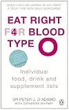 Eat Right for Blood Type O: Individual Food, Drink and Supplement lists (Eat Right for Your Blood Type)