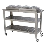 BroilKing WBC-4SP Grand Size Double Buffet Cart with Clear Lids