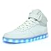 ToLFE Women High Top USB Charging LED Glow Shoes Flashing Sneakers