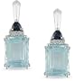 10k Gold Blue Topaz Sapphire and Diamond Earrings