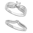 14K White Gold Diamond Solitaire Wedding Set - 0.25 Ct.