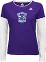 New Orleans Hornets adidas Women's Primary Logo Long Sleeve Layered Tissue Tee