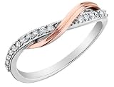 Diamond Promise Ring 1/10 Carat (ctw) in 10K White and Pink Gold