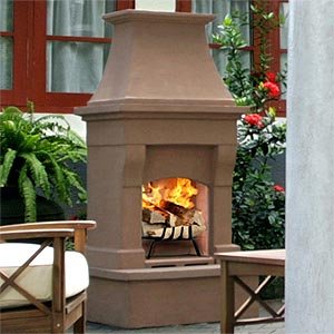Desert Tan Outdoor Wood Burning Fireplace