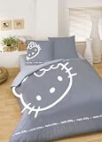 CTI 036873 Gro&szlig;e Bettw&auml;sche Hello Kitty Blinky Grey / 155 x 220 + 80 x 80 cm
