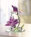 Colibri Y Morado Flor Escultura De Cristal