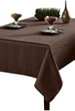 Benson Mills Gourmet Spillproof Heavy Weight Fabric Tablecloth, Chocolate, 60-inch by 84-inch