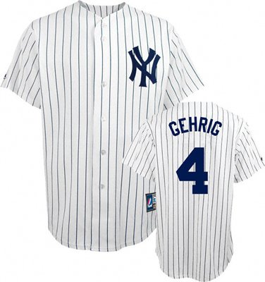 Lou Gehrig New York Yankees Majestic Pinstripe Cooperstown Replica Jersey - M