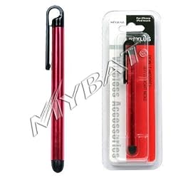 Samsung Instinct M800, Apple iPhone, 3G, iPod Touch iTouch UNIVERSAL Touch Screen Stylus Pen CLIP (Red Body, Black Ends)